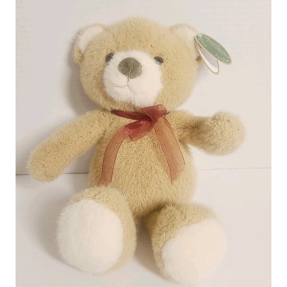 The Bearington Collection Plush Buster Bear 12" Light Brown w/Tags Ribbon